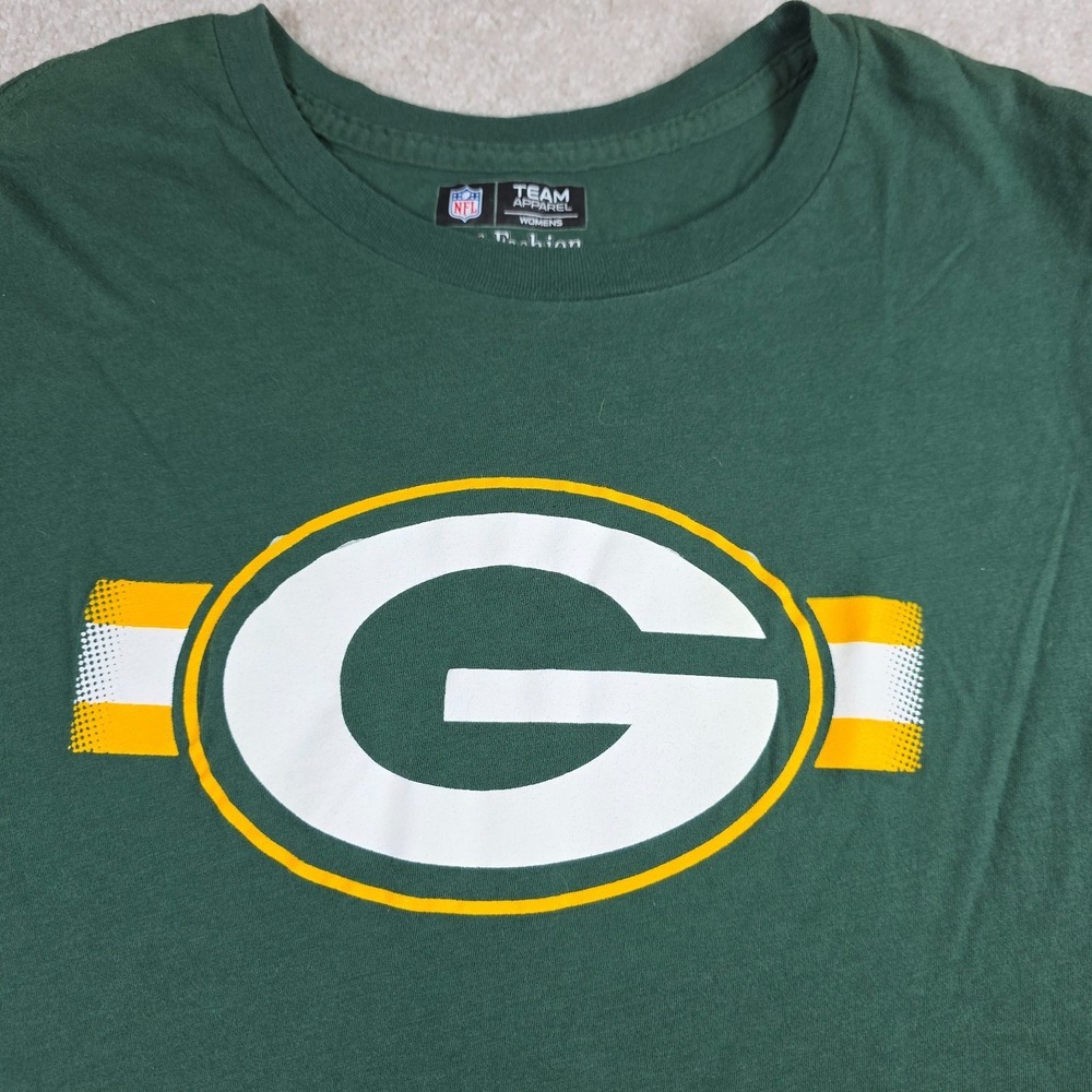 1st & Fashion Collection T-Shirt Womens XL Green NFL Team Logo Green Bay Packers